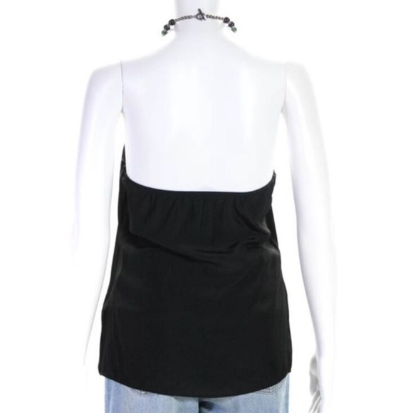 RAMY BROOKE Elegant Halter Tank Blue Green Black Beaded Hook Polyester XXS - Picture 2 of 10
